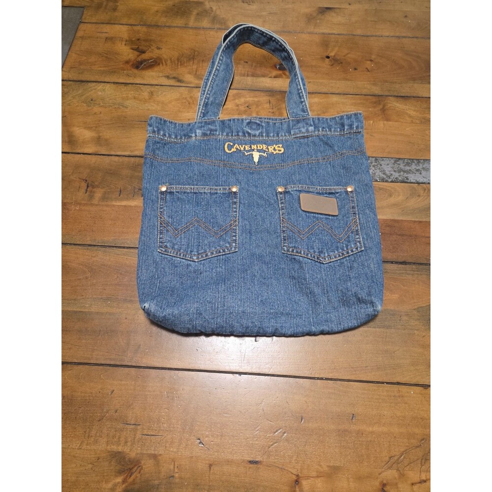 Wrangler Cavenders Denim  Bag Western Jean Purse Longhorn Pocket Shoulder Tote